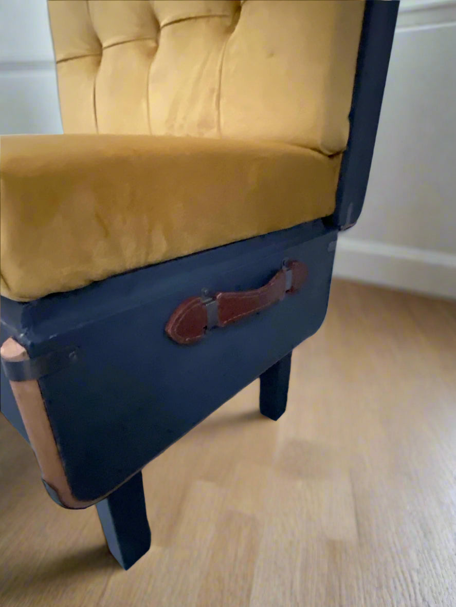 side view of chair showing handles